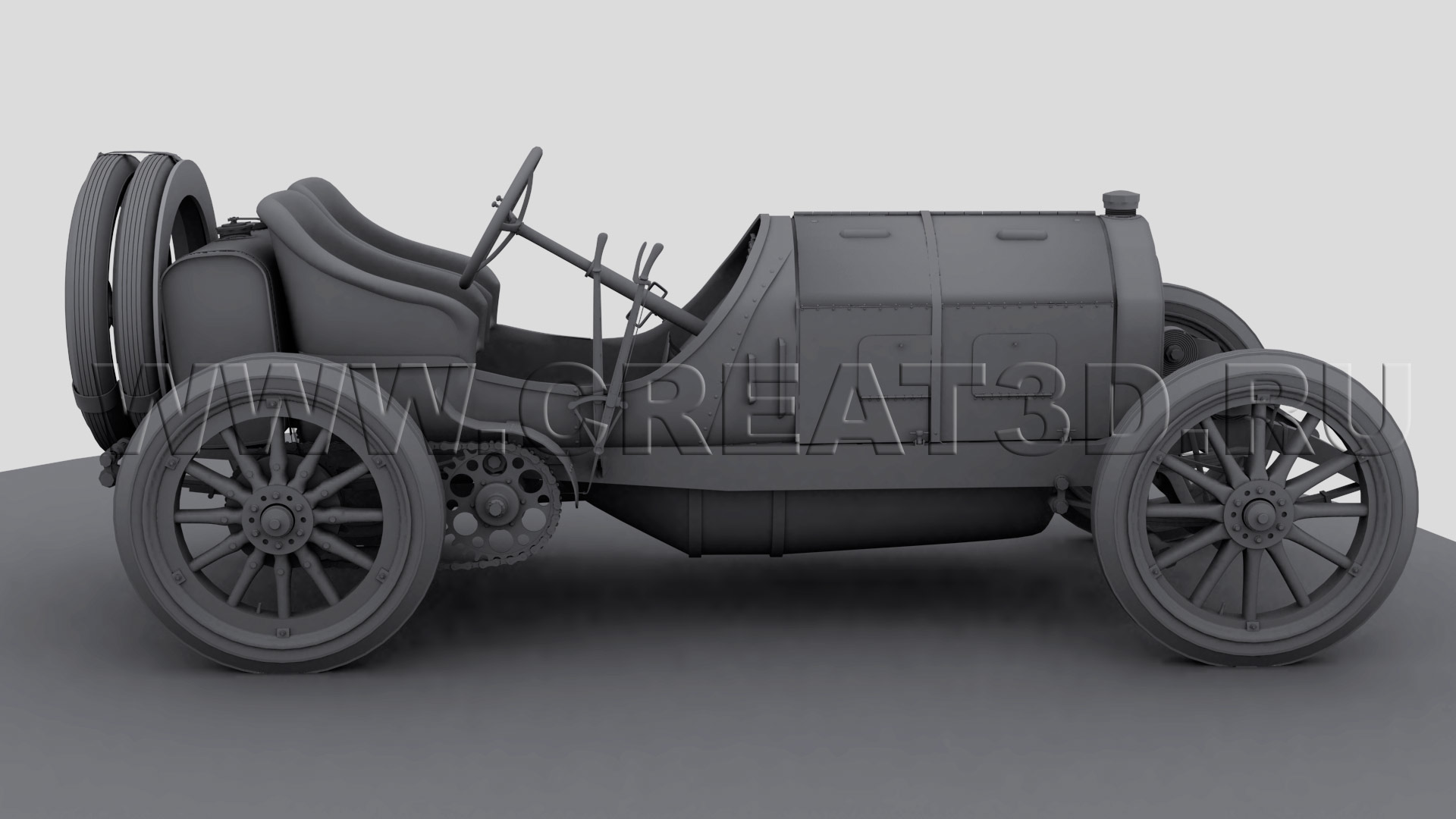 3D модель автокара Мерседес ГП 1908